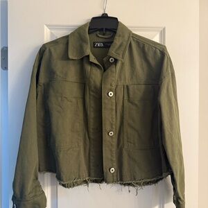 Zara Olive Green Women's Utility Jacket